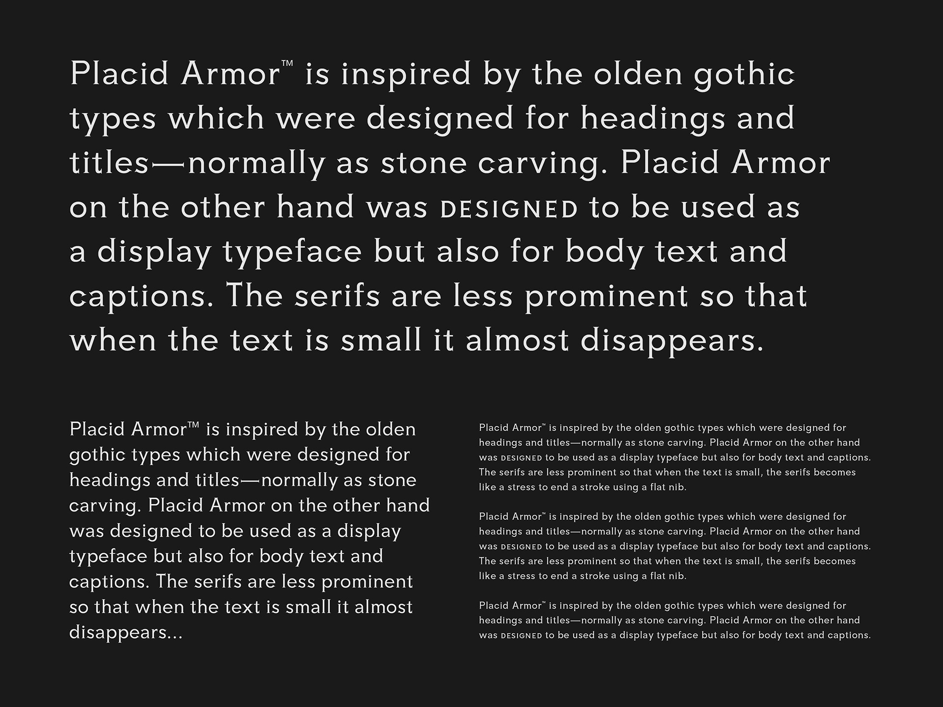 Example font Placid Armor #5