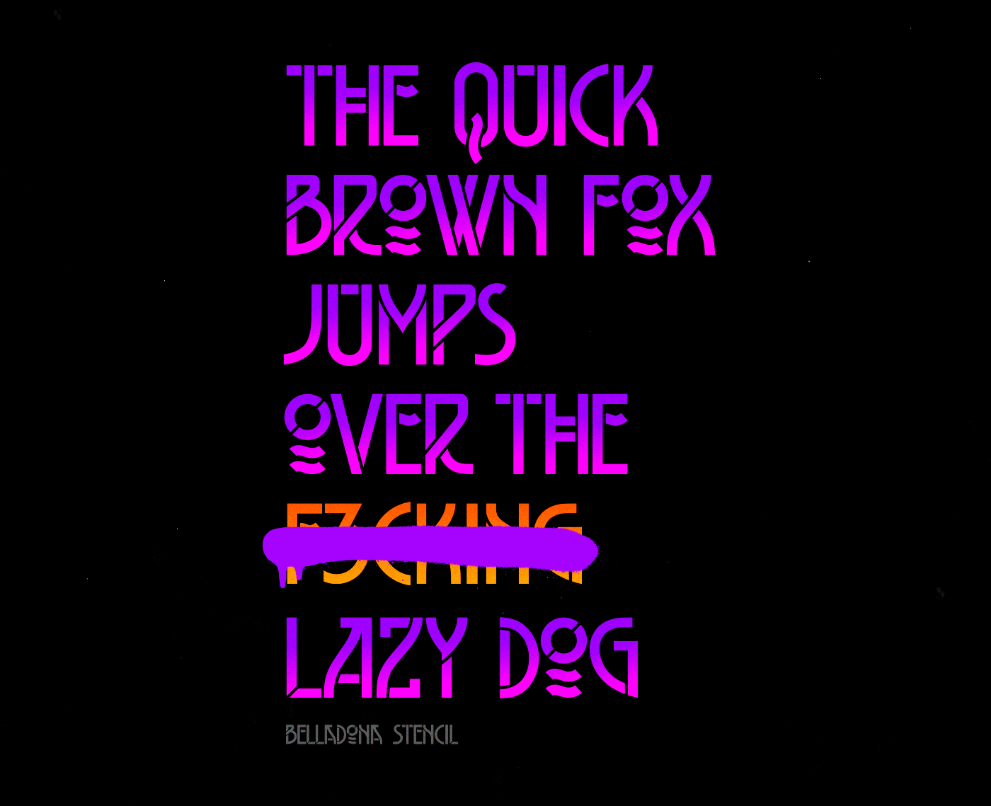 Example font Belladona Stencil #6