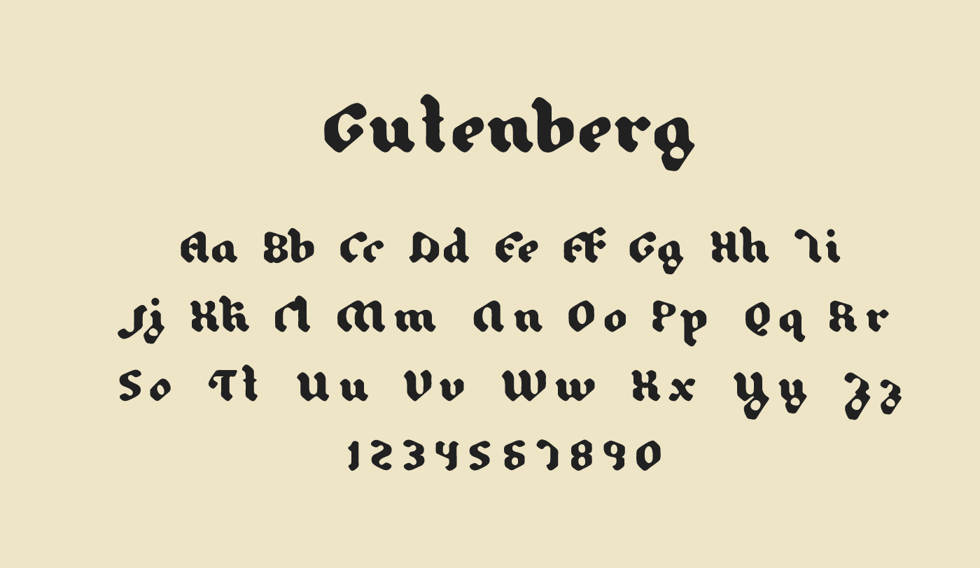 Example font Gutenberg Blackletter & Pilsner #3