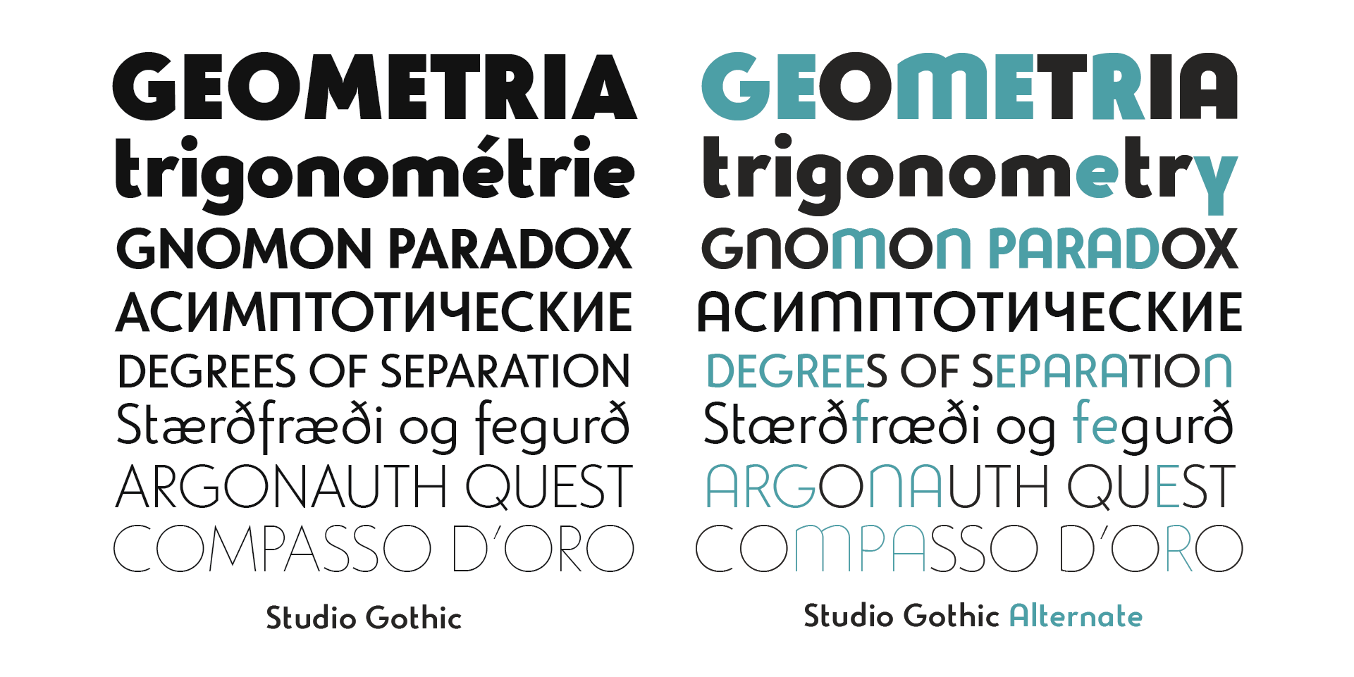 Example font Studio Gothic #4