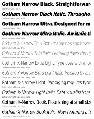 Example font Gotham Screen Smart Narrow #2