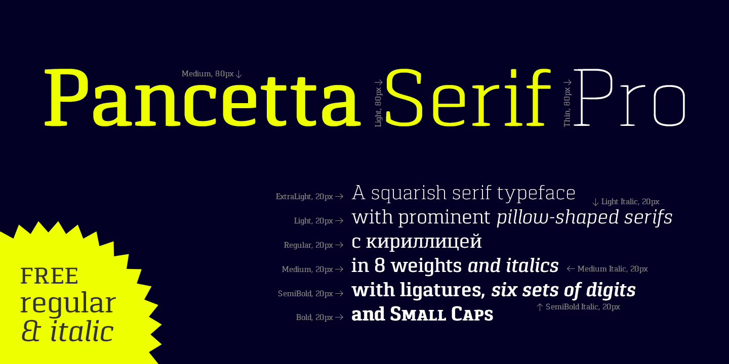 Example font Pancetta Serif Pro #2