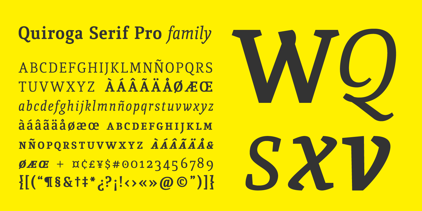 Example font Quiroga Serif Pro #2