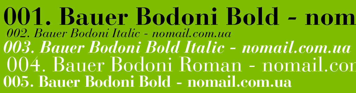 Example font Bauer Bodoni Std #2