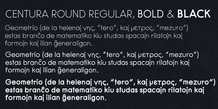 Example font Centura Round #3