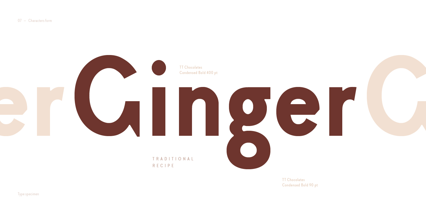 Example font TT Chocolates Condensed #7