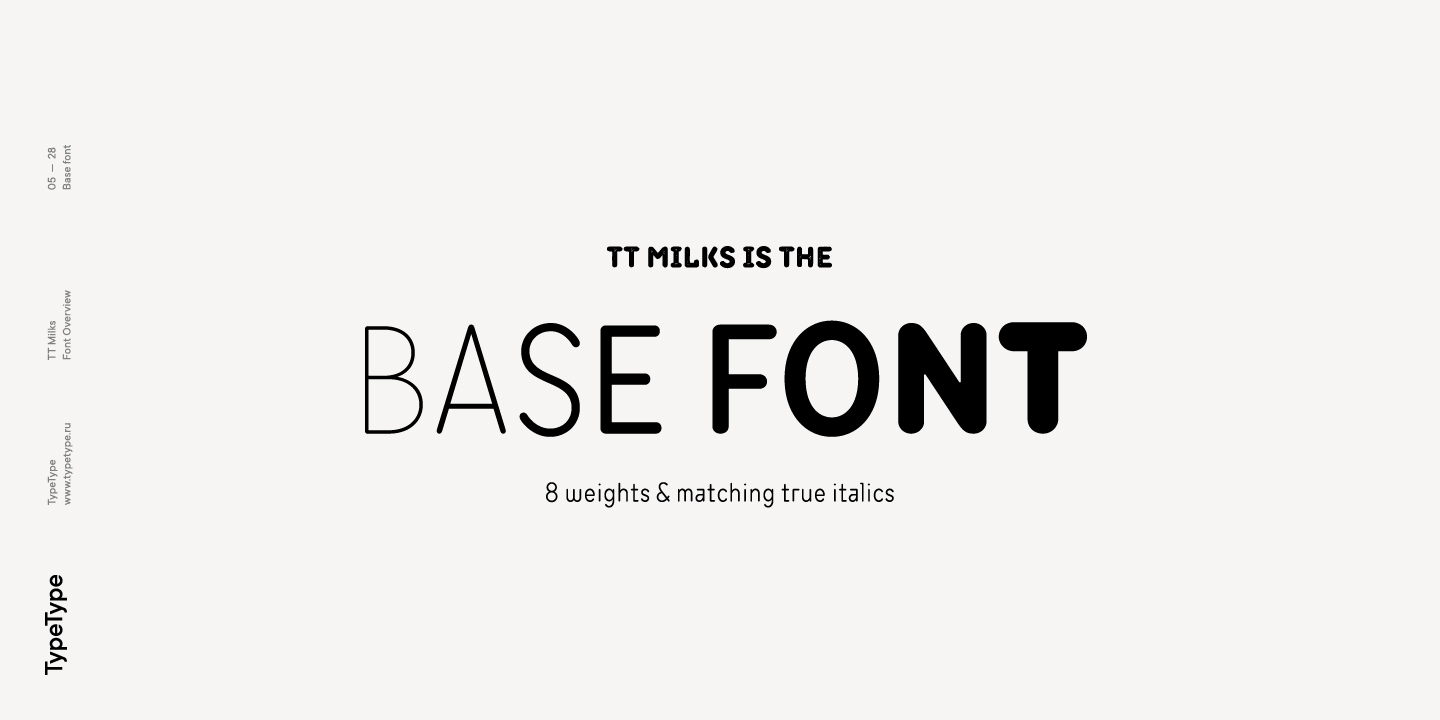 Example font TT Milks #6