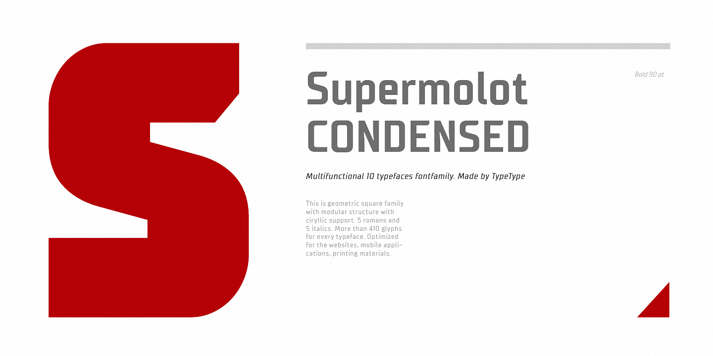 Example font TT Supermolot Condensed #8
