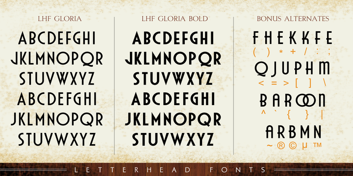 Example font LHF Gloria #3