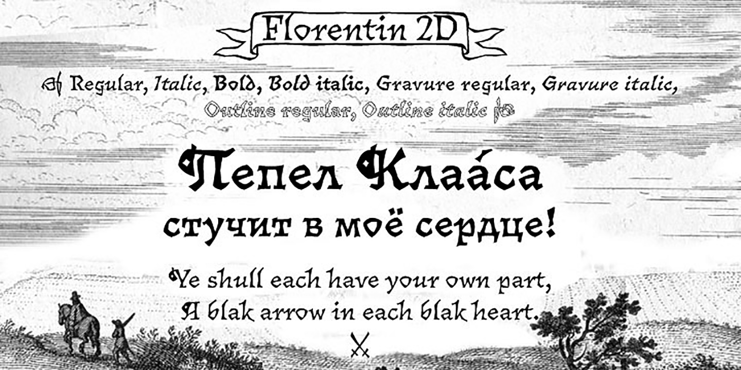 Example font Florentin 2D #3