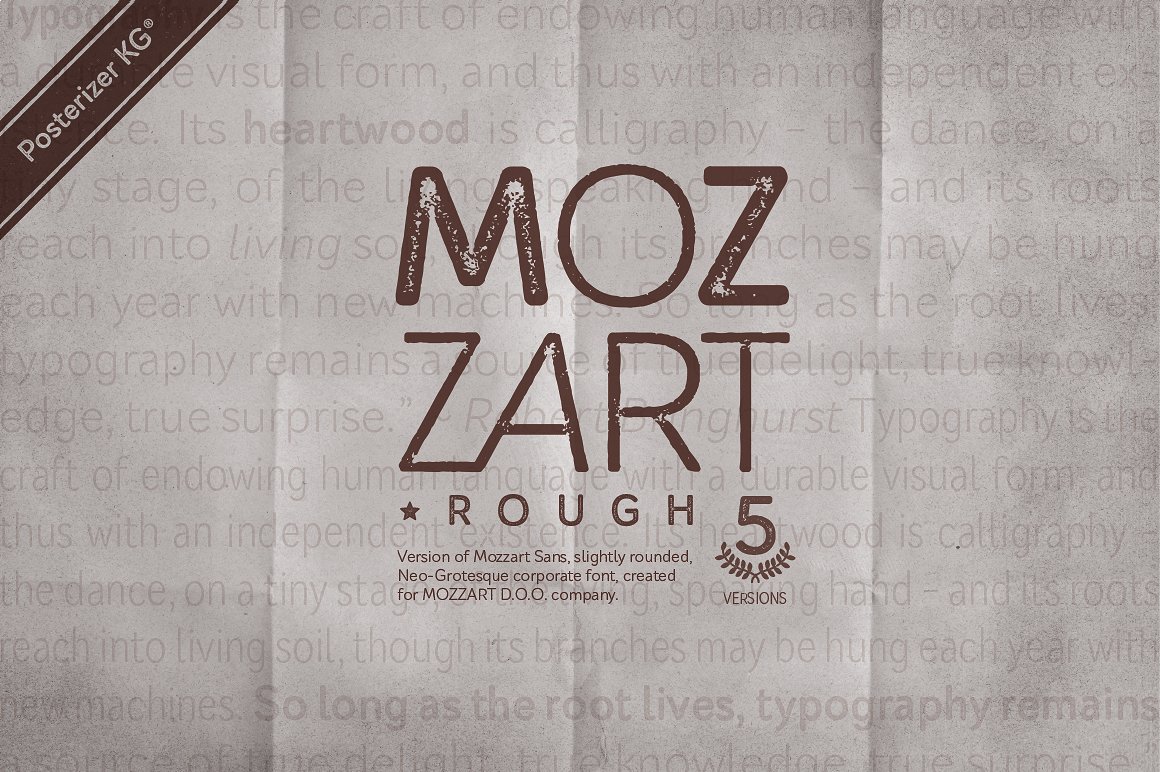 Example font Mozzart Rough #5