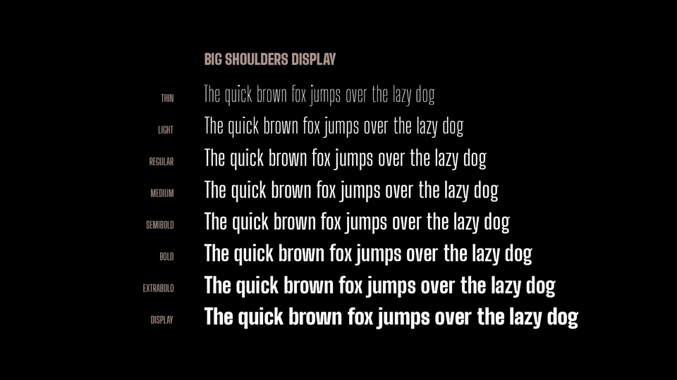 Example font Big Shoulders Display #2
