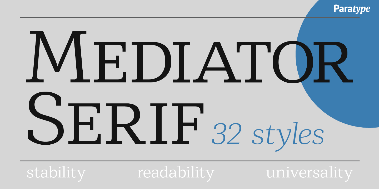 Example font Mediator Serif #2