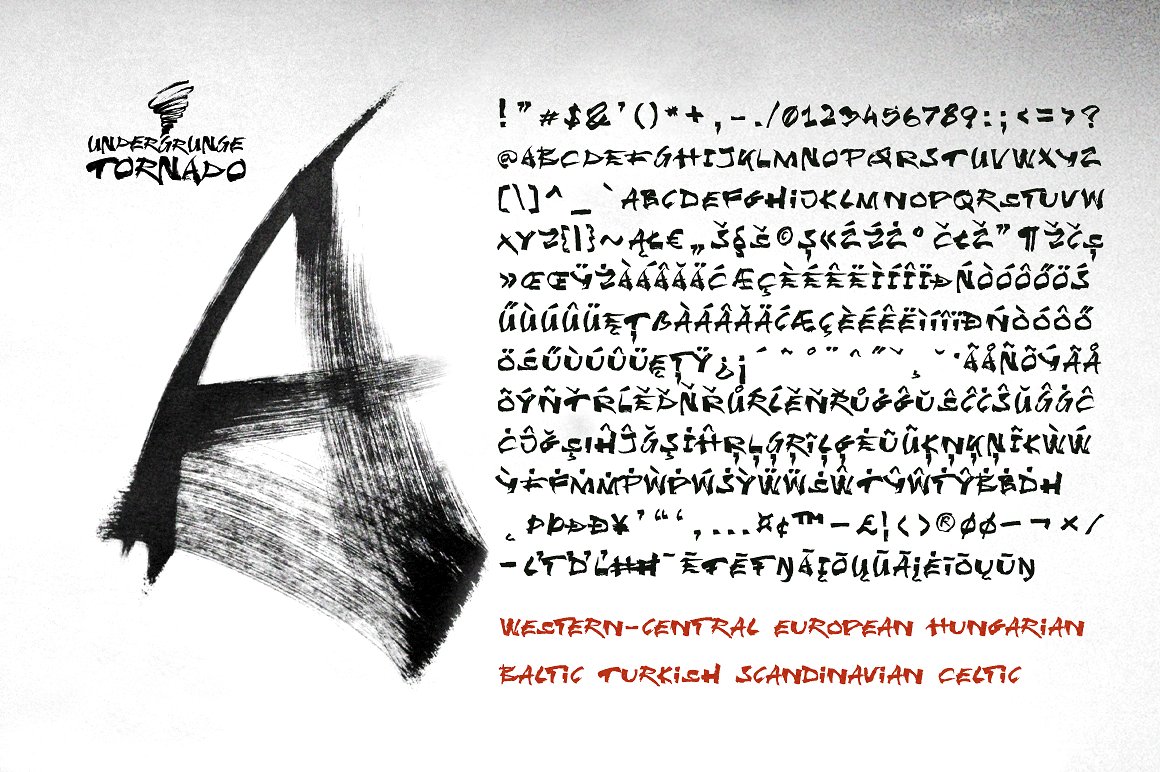 Example font Undergrunge Tornado #4