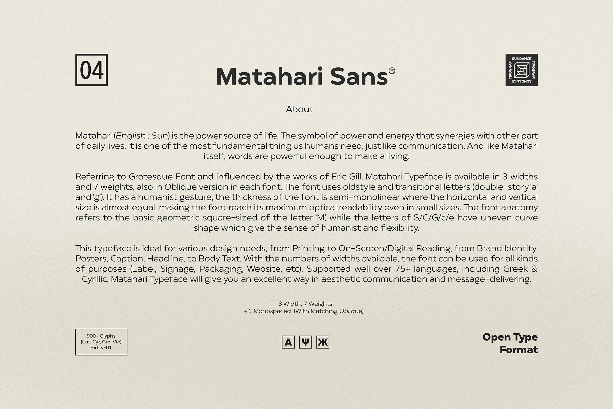 Example font Matahari #4