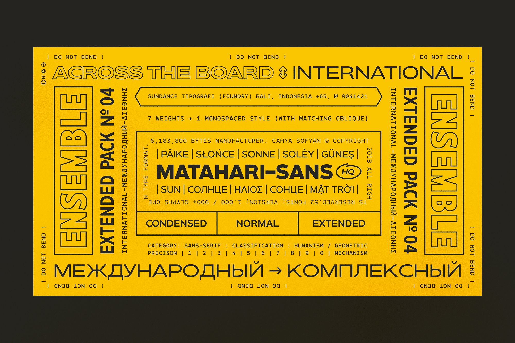 Example font Matahari #9