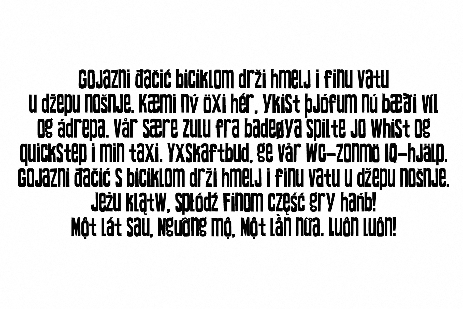 Example font TOMO Zomba Pro #7