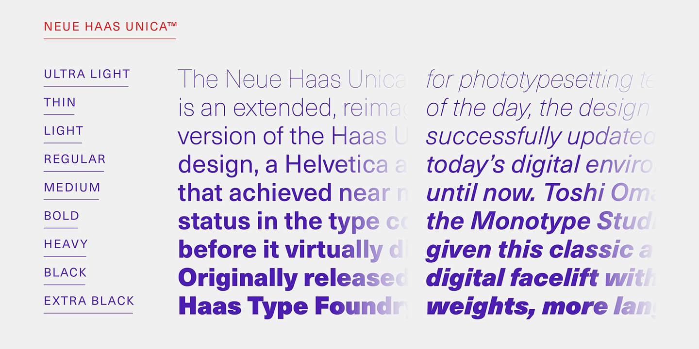Example font Neue Haas Unica #3