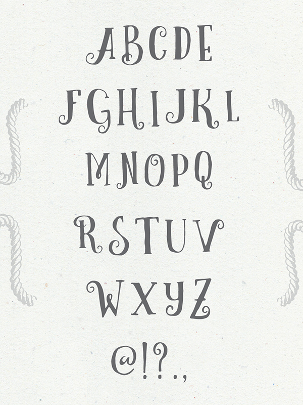 Example font Curely #2