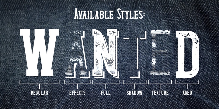Example font Wanted Denim #5
