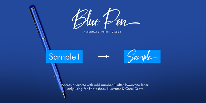 Example font Blue Pen #3
