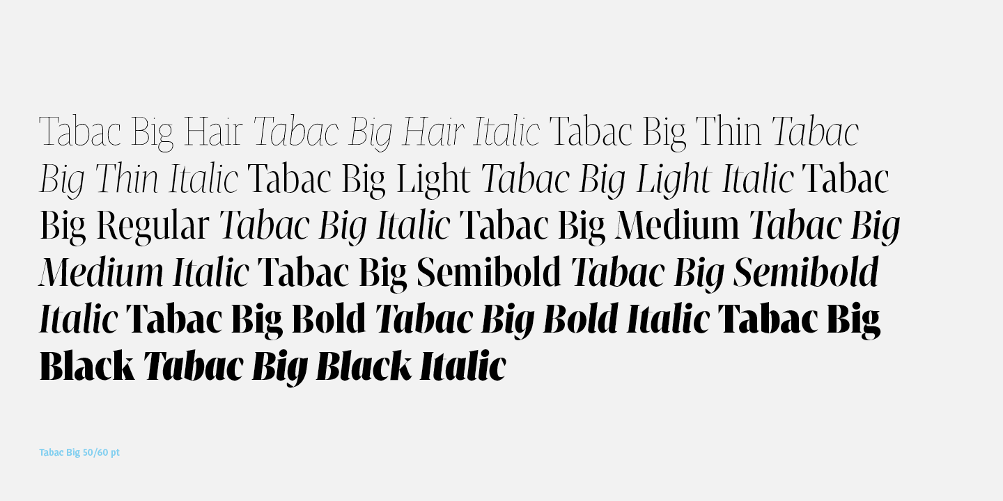 Example font Tabac Big #2