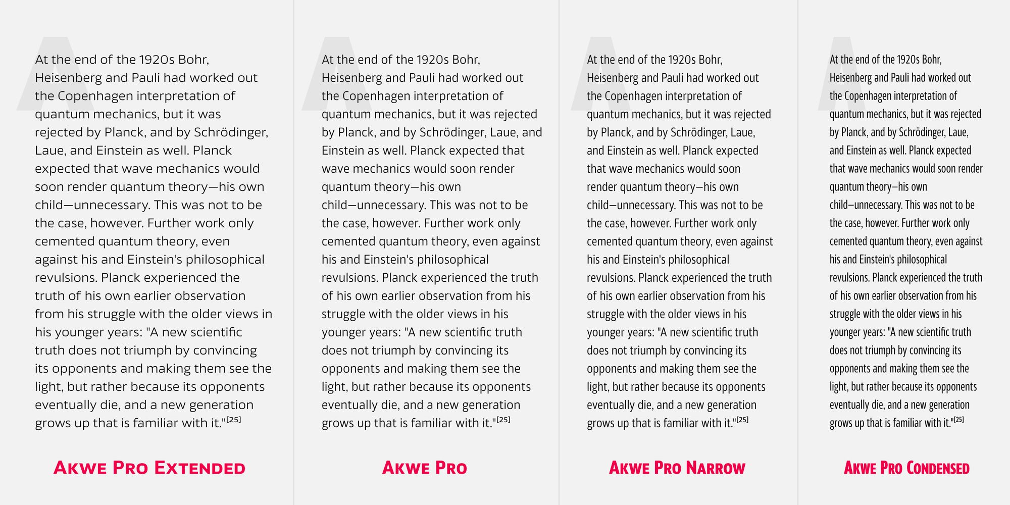 Example font Akwe Pro Condensed #2