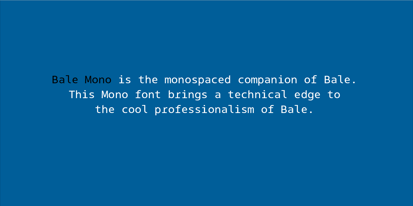 Example font Bale Mono #2