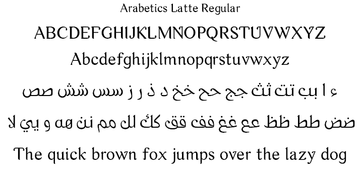 Example font Arabetics Latte #4