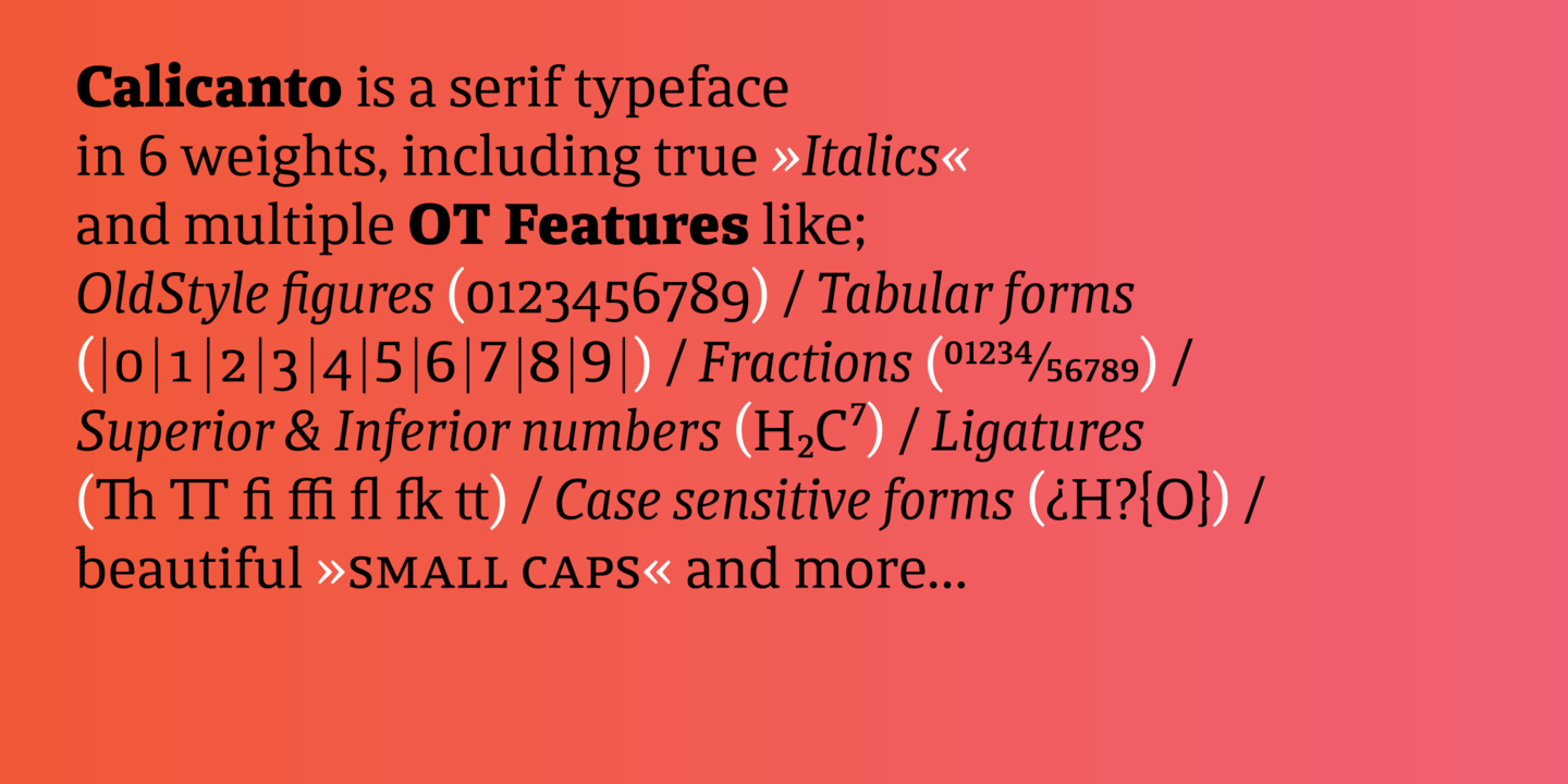 Example font Calicanto #4