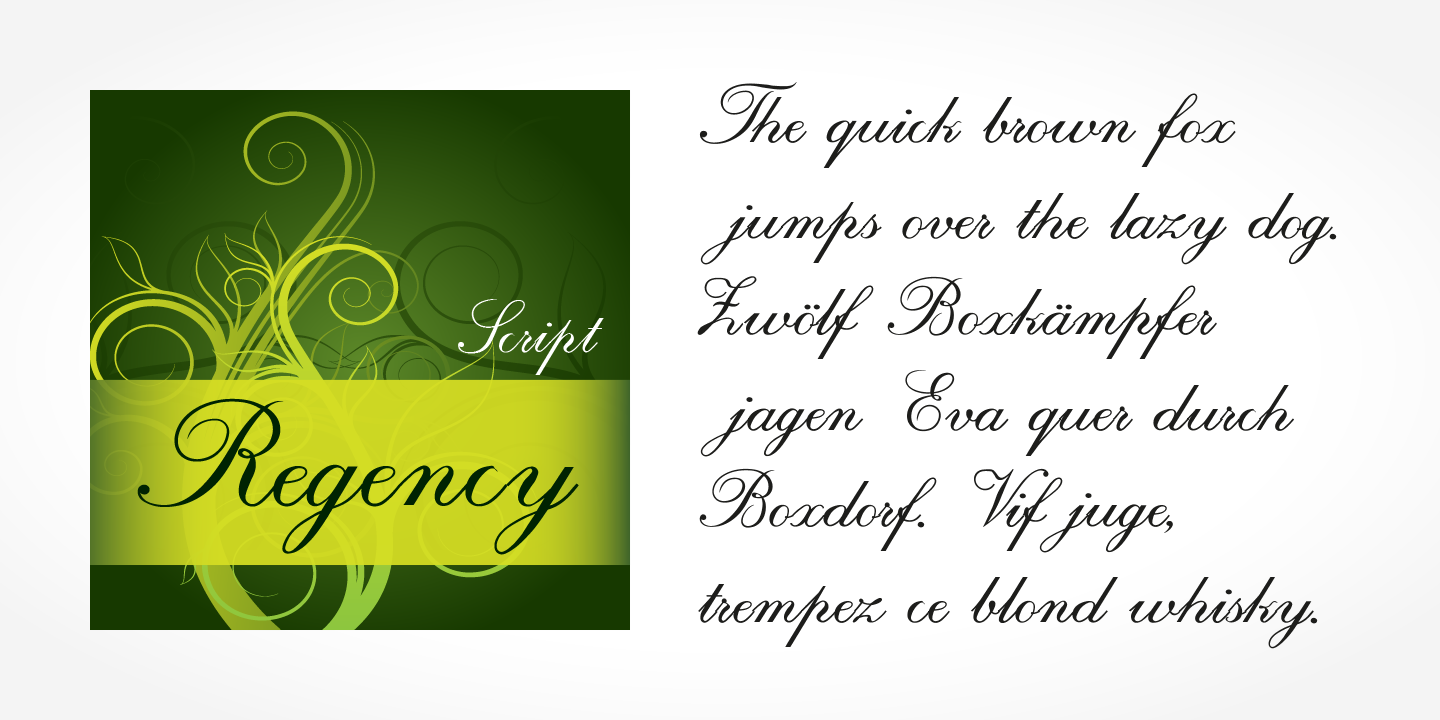 Example font Regency Script #2