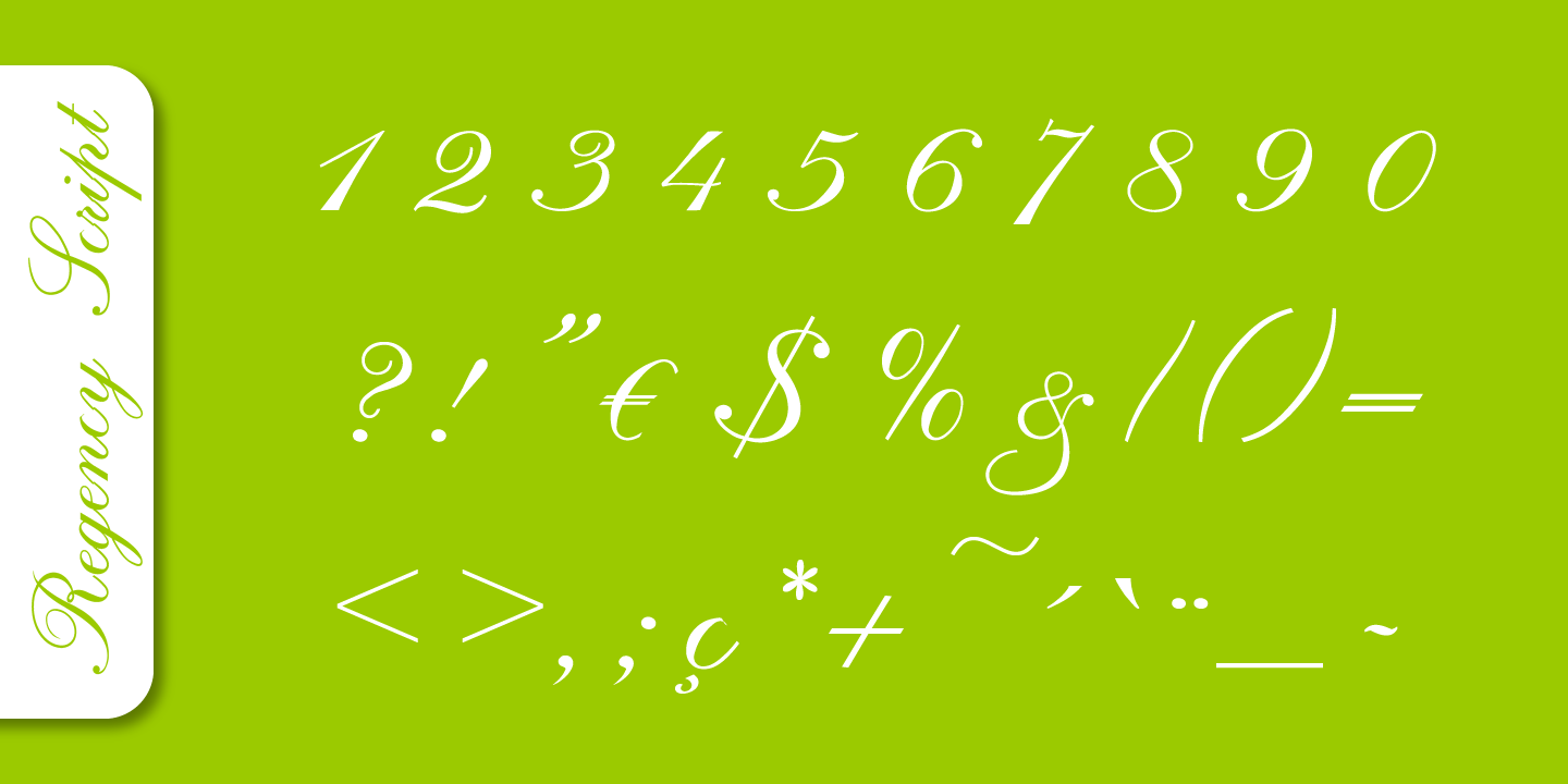 Example font Regency Script #3