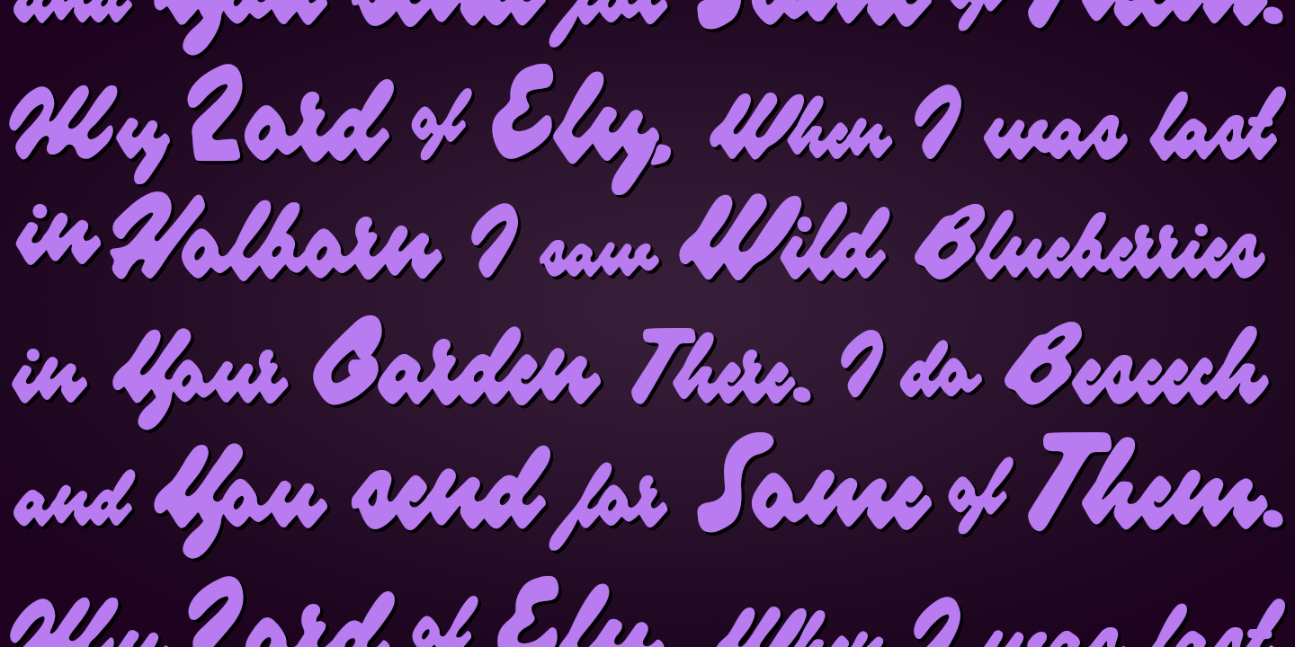 Example font Blueberry Script #3