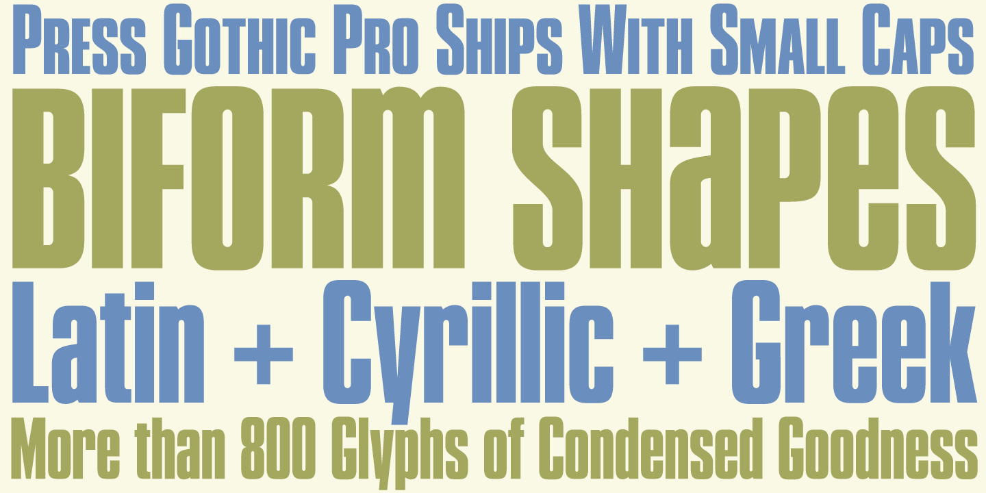 Example font Press Gothic #3