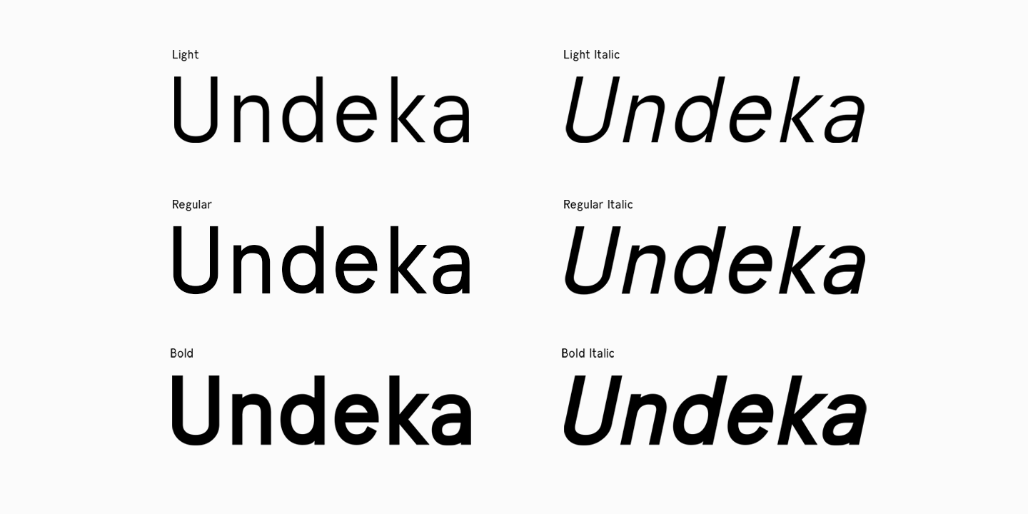 Example font Undeka #2