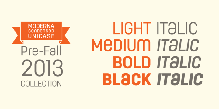 Example font Moderna Condensed #2