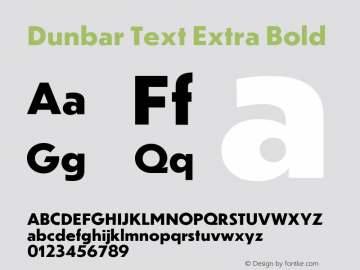 Example font Dunbar #3