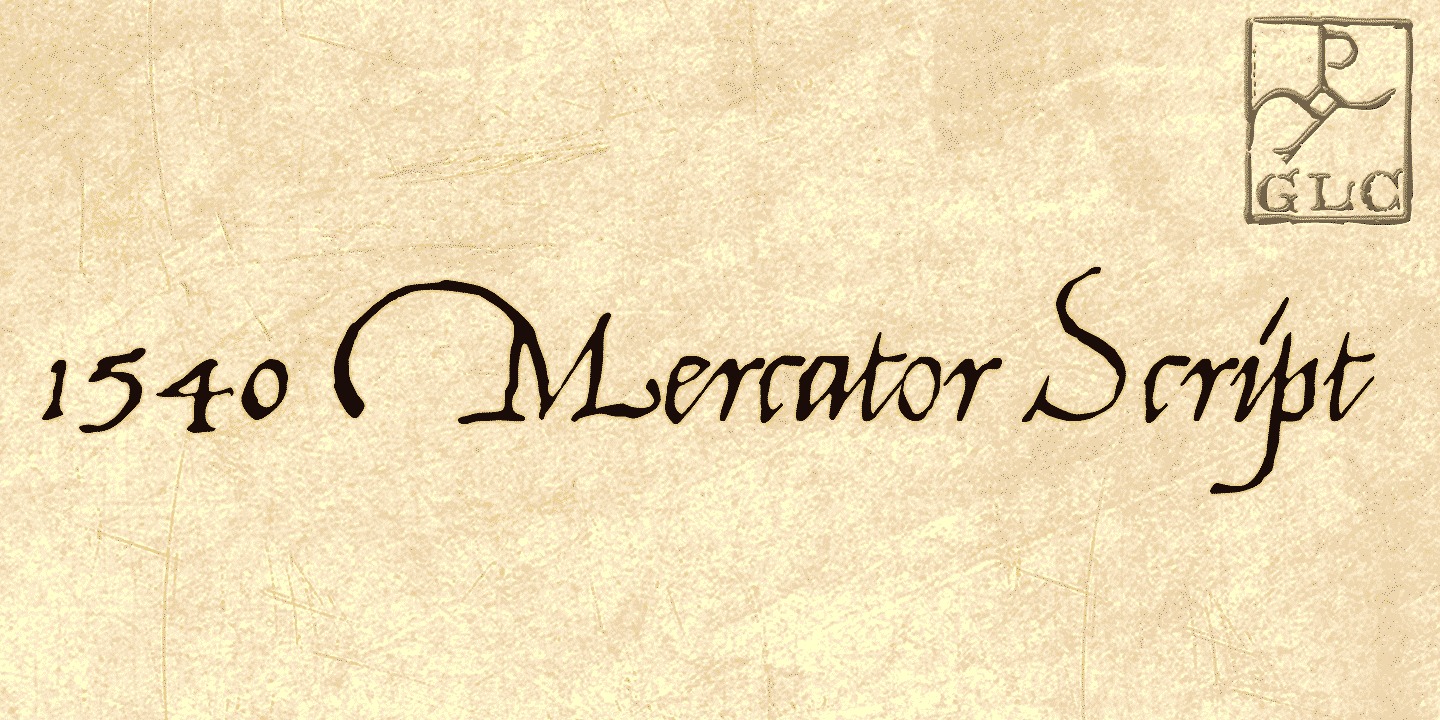 Example font 1540 Mercator Script #3