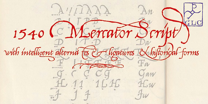 Example font 1540 Mercator Script #4