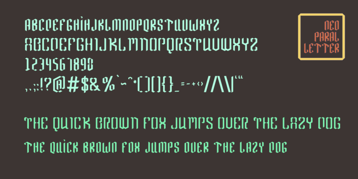 Example font Neo Paralletter #3