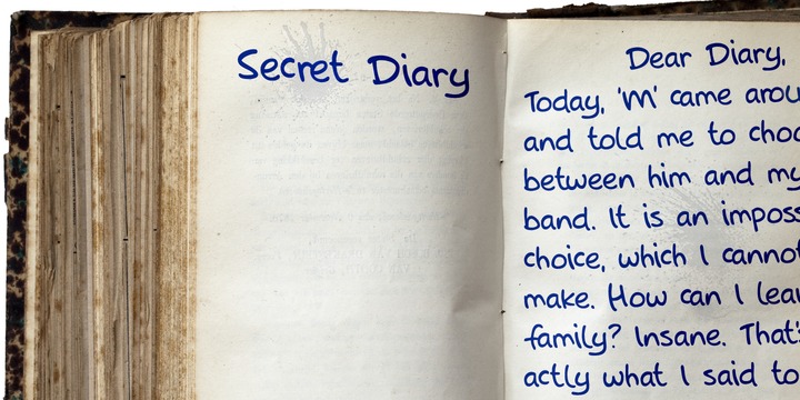 Example font Secret Diary #3