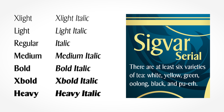Example font Sigvar Serial #4