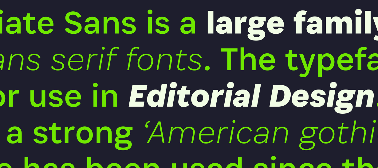 Example font Associate Sans #2