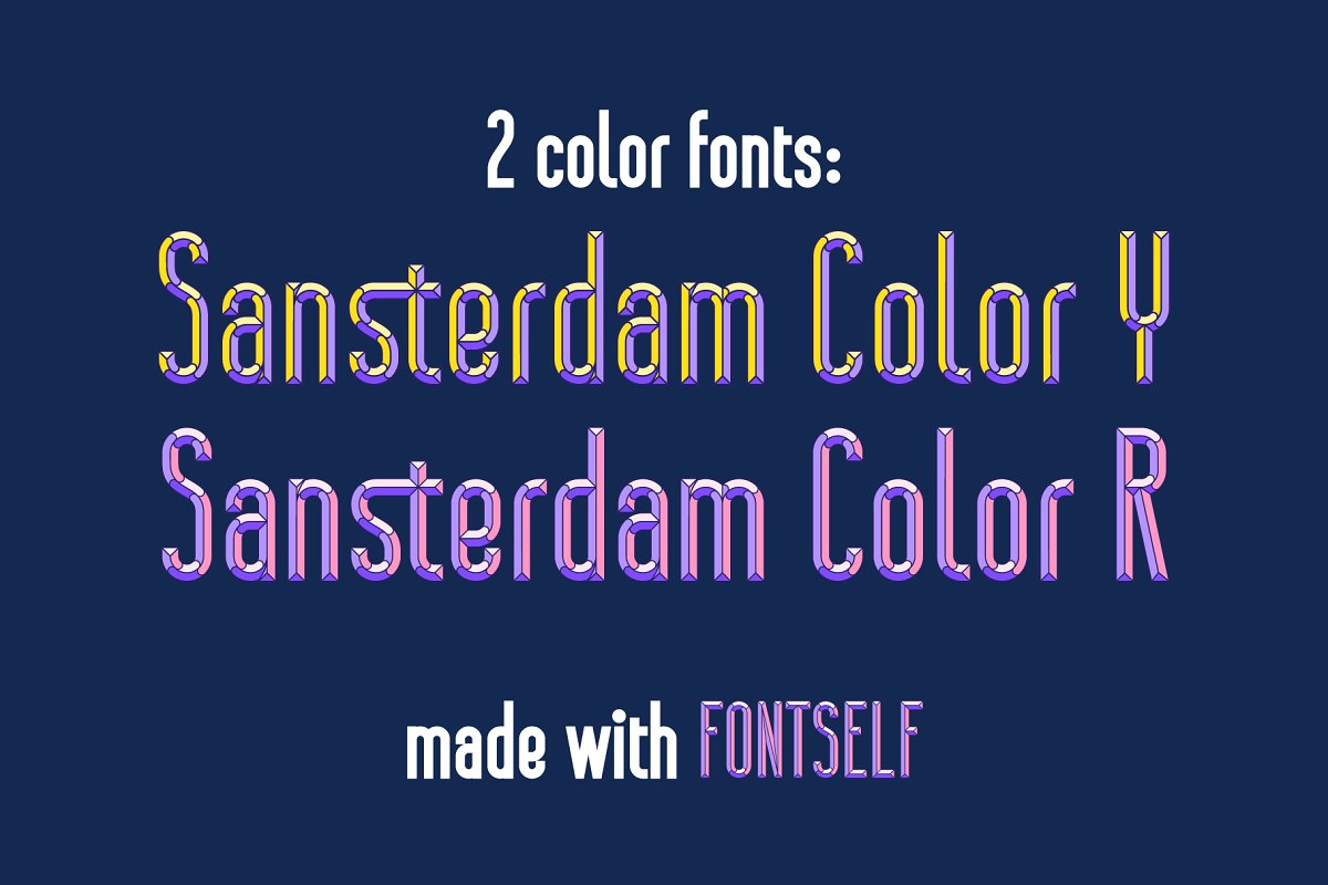 Example font Sansterdam Color R #3