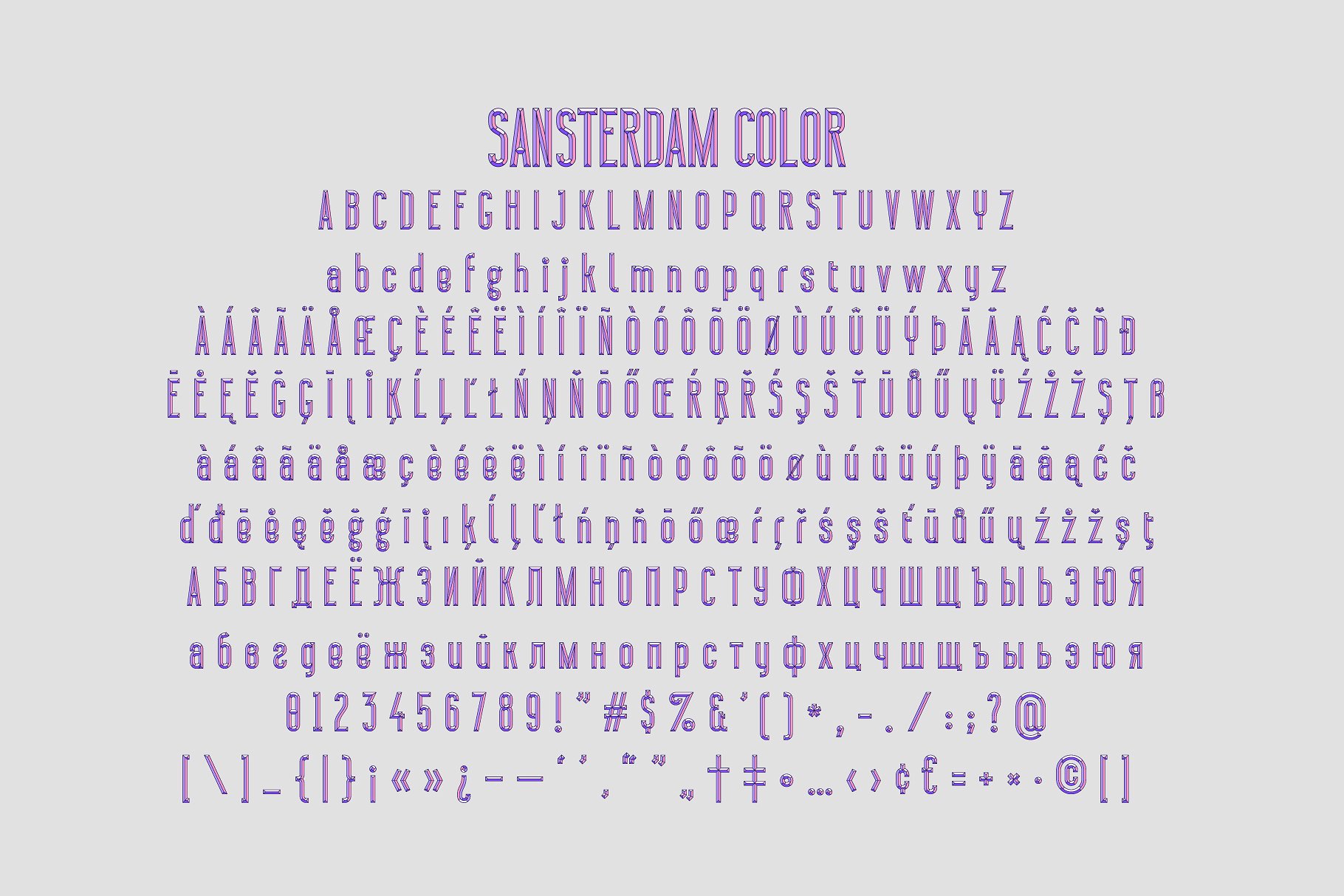 Example font Sansterdam Color R #4