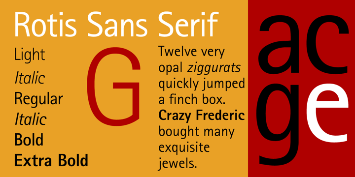 Example font Rotis Sans Serif Std #2