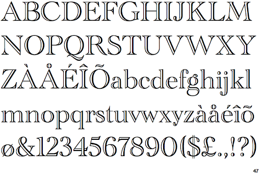 Example font Academy Engraved #2