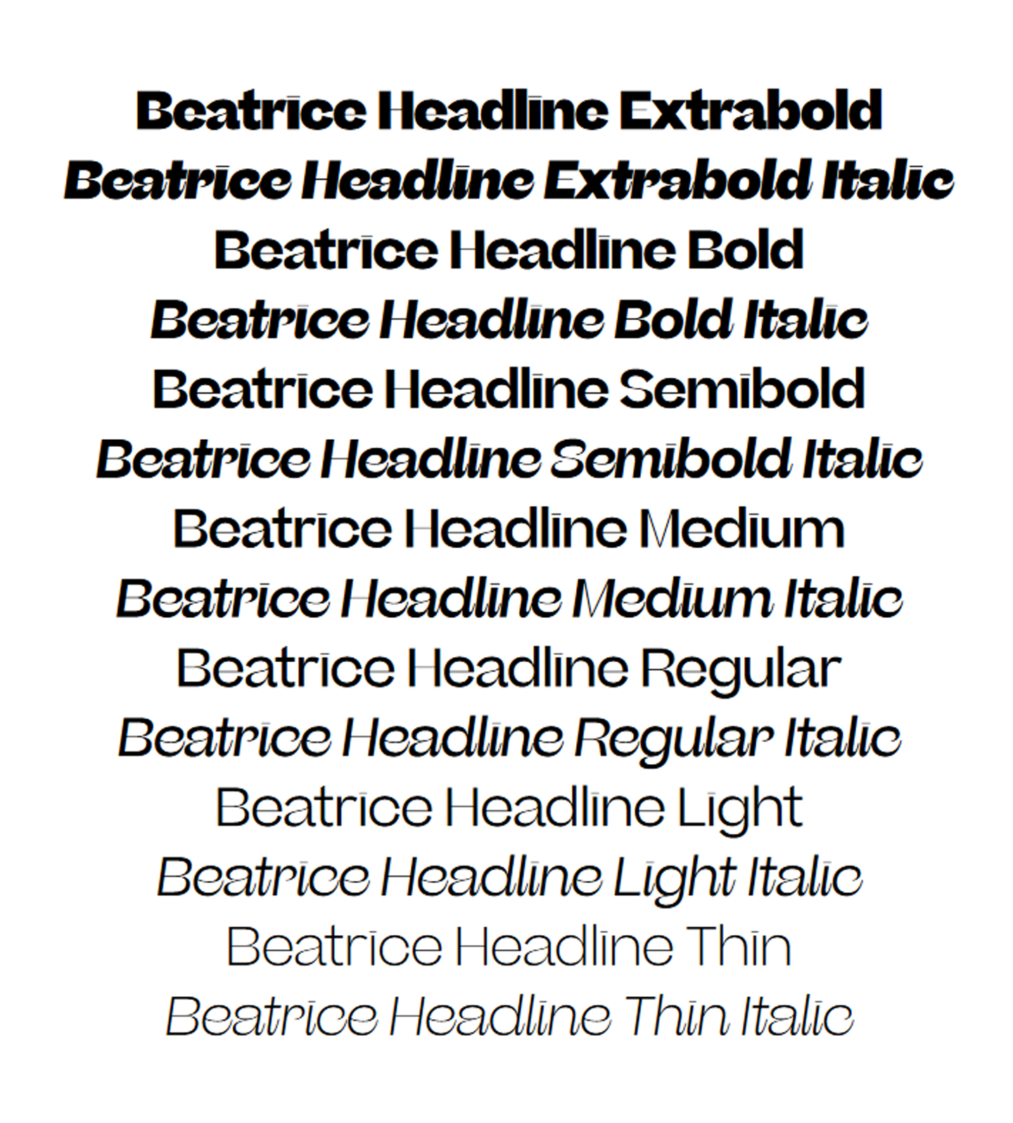 Example font Beatrice Headline #2