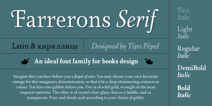 Example font Farrerons Serif #1