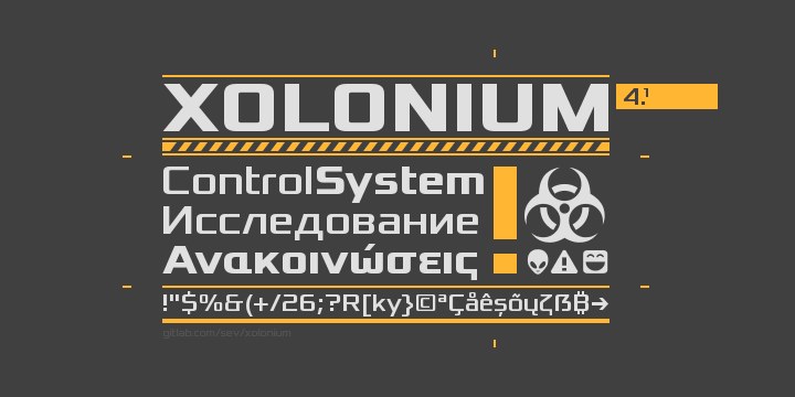 Example font Xolonium #1